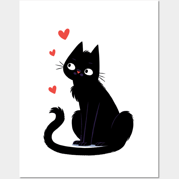 Black cat's LOVE Wall Art by PrintSoulDesigns